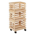 Paris Prix Desserte de Cuisine 3 Étages  Fruits  80cm Naturel