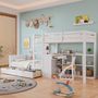 Voir la diapositive 4 : MERAX Lit superposé 90x200cm bois et mdf coloris blanc