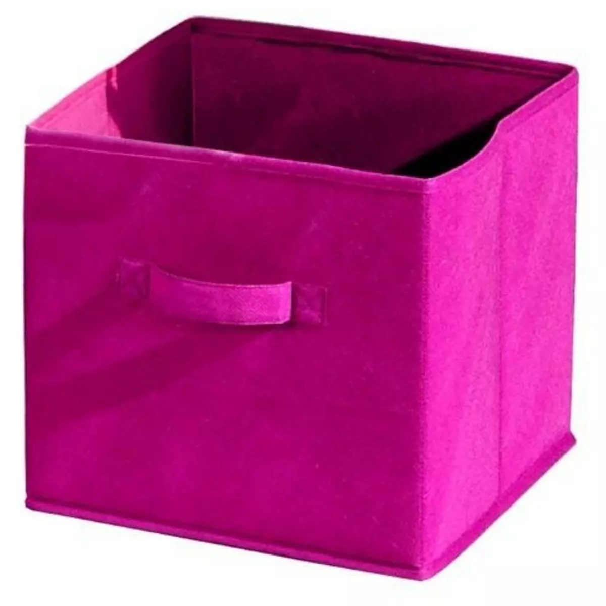 Boîte de rangement intissée rose fushia