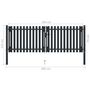 Voir la diapositive 6 : VIDAXL Portail de cloture a double porte Acier 306x125 cm Anthracite