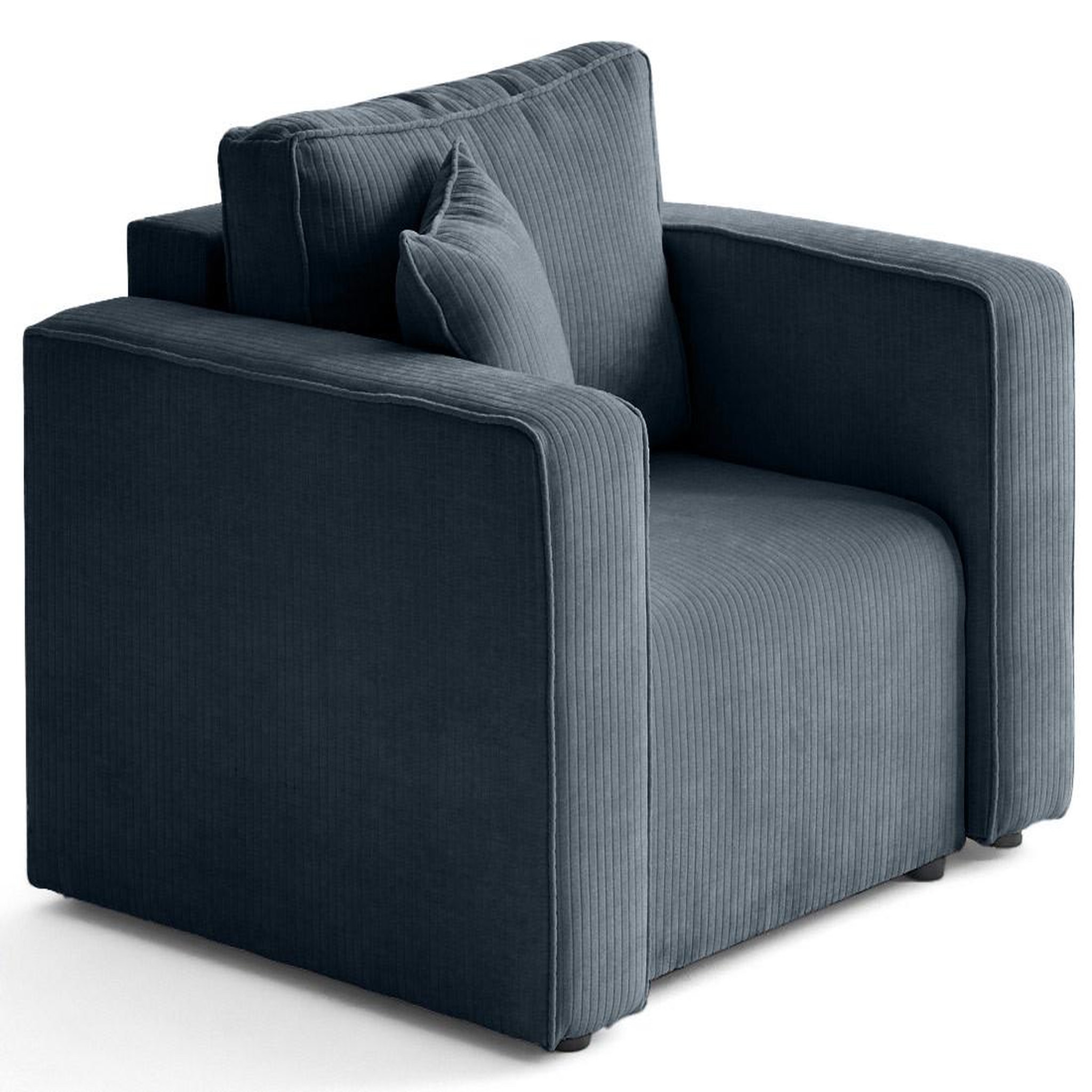 Voir la diapositive 1 : BEST MOBILIER Topaze - fauteuil en velours côtelé plat