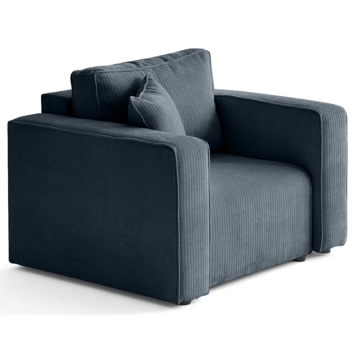 BEST MOBILIER Topaze - fauteuil en velours côtelé plat