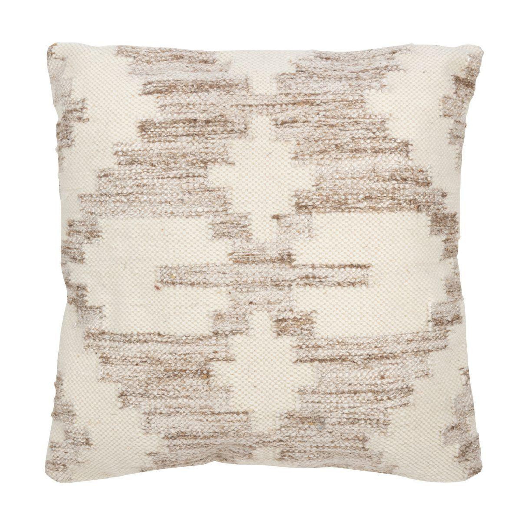 J-LINE Coussin déco  croix  60x60cm beige