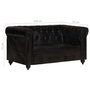 Voir la diapositive 6 : VIDAXL Canape Chesterfield a 2 places Noir Cuir veritable