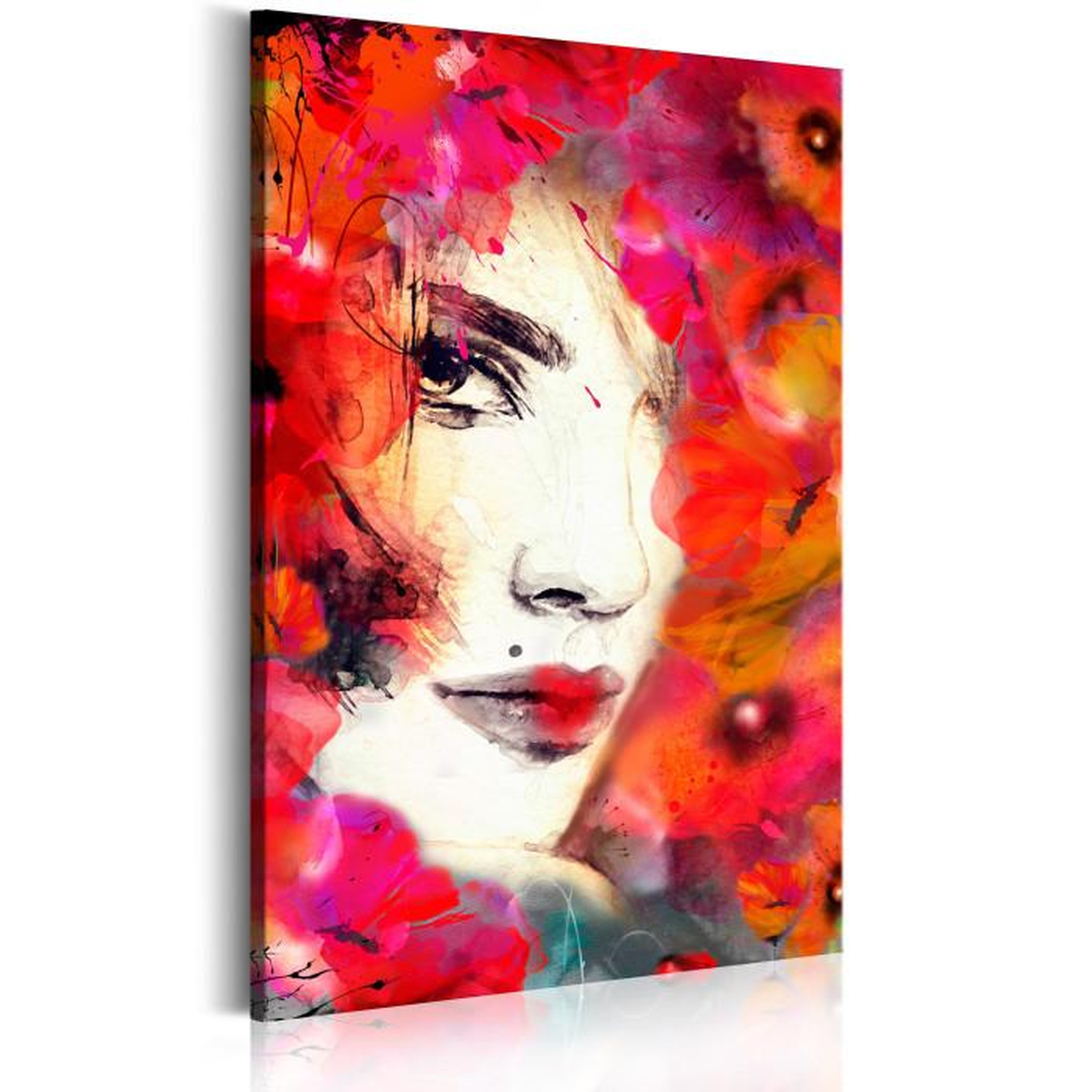 Paris Prix Tableau Imprimé  Femme dans Les Coquelicots. Coloris disponibles : Multicolore