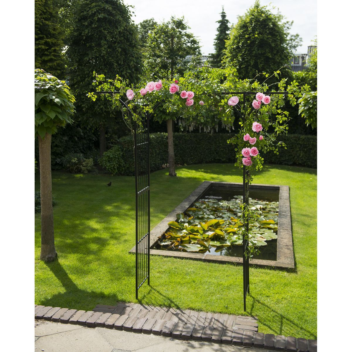 Nature Pergola double droite en acier galvanisé noir