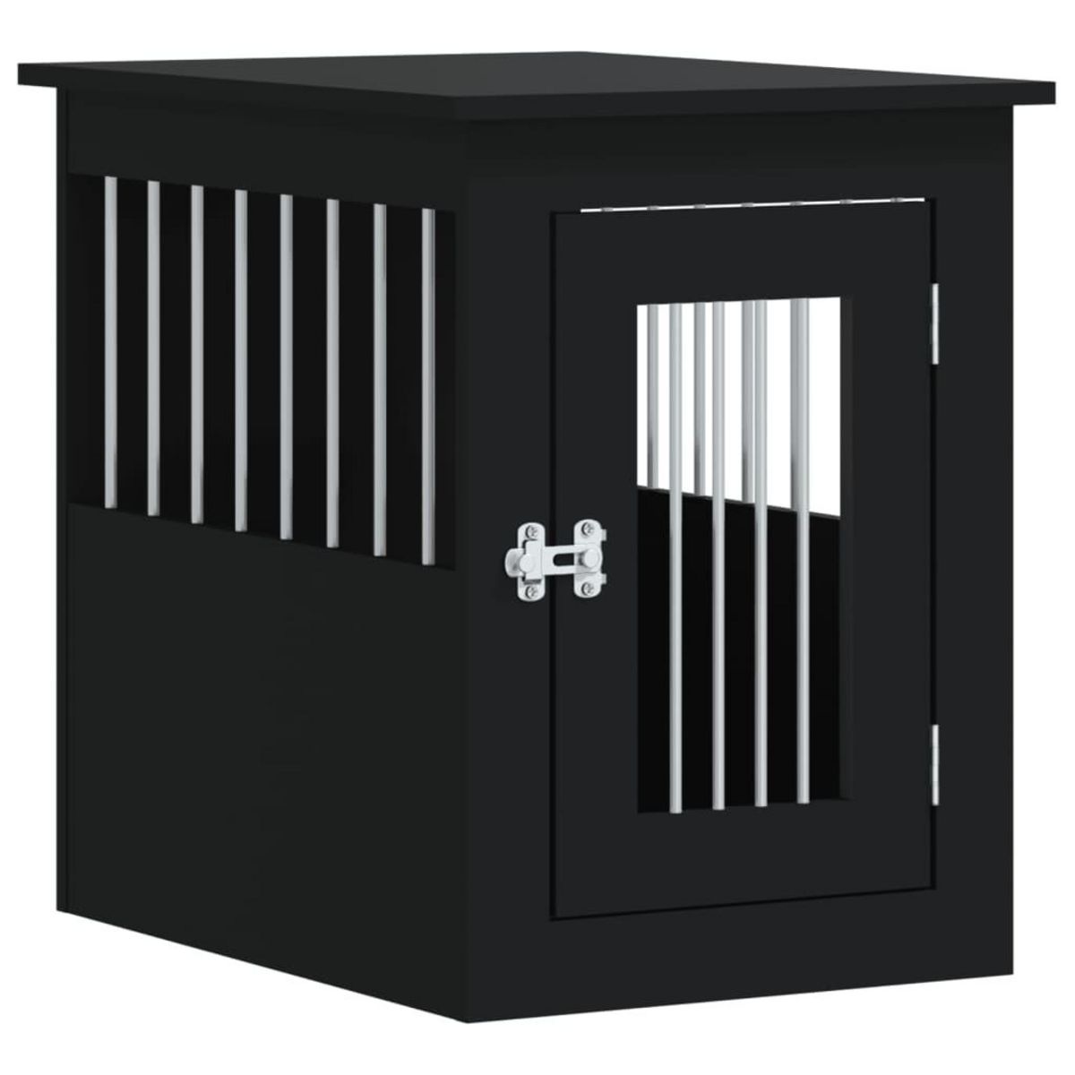 VIDAXL Meuble de cage pour chiens noir 45x62x59 cm bois d'ingenierie