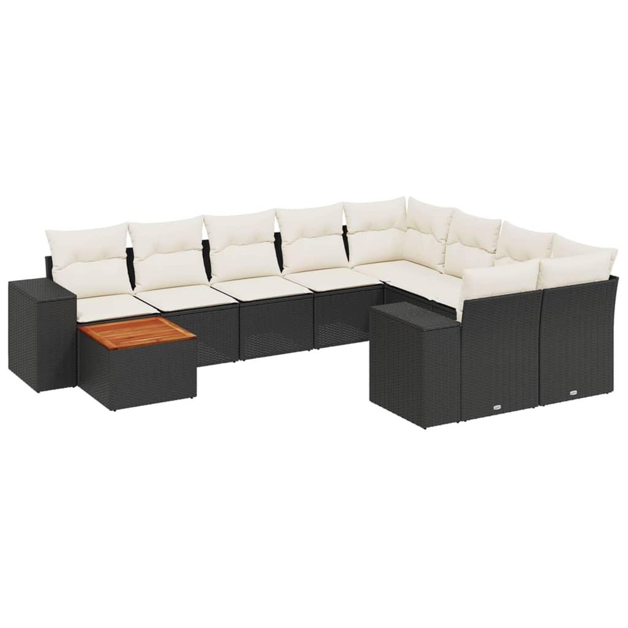 Voir la diapositive 2 : VIDAXL Salon de jardin 10 pcs avec coussins noir resine tressee