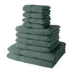 Today Lot de 4 Serviettes de bain TODAY 30x50 + 4 Serviettes de bain50x90 + 2 Draps de bain 70x130 cm 100% Coton - Céladon