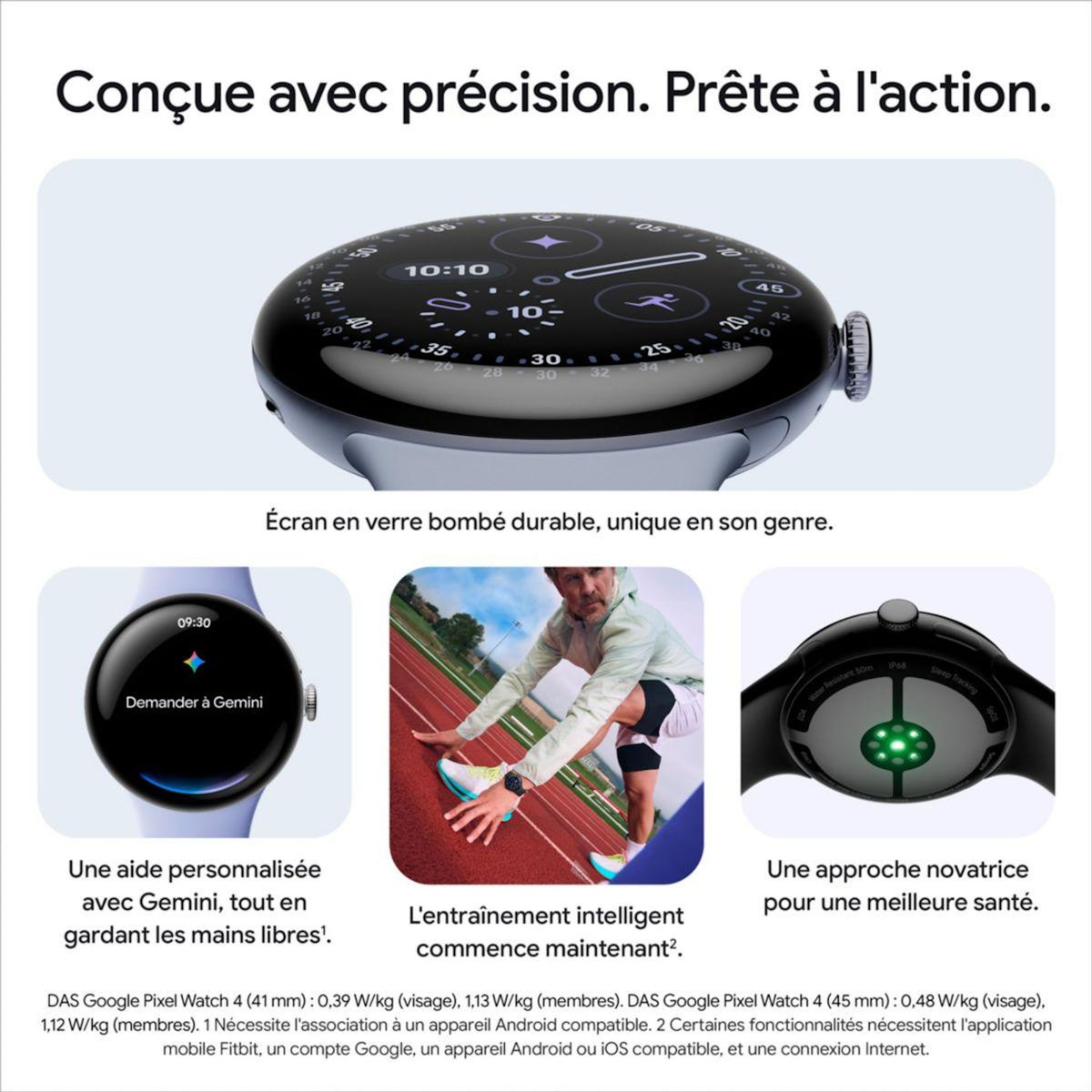 GOOGLE Montre connectée Pixel Watch 4 41mm Noir Mat/Noir BT
