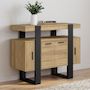 Voir la diapositive 2 : ID MARKET Buffet 100 cm PHOENIX 4 portes bois et noir