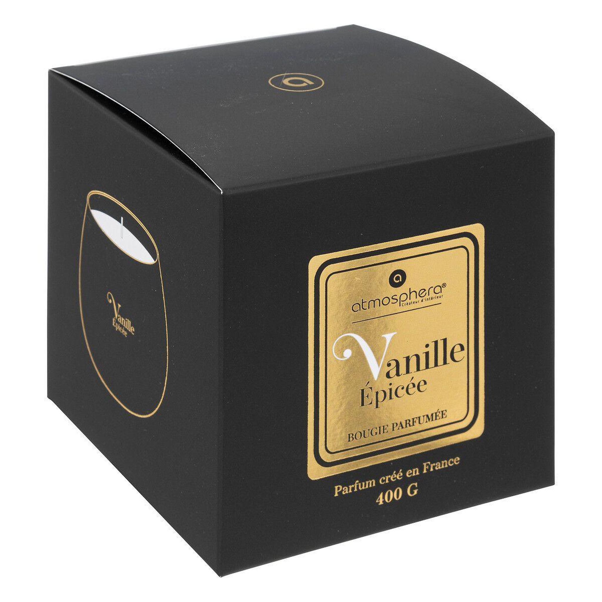 Voir la diapositive 2 : ATMOSPHERA Bougie Parfumée  Arlo  400g Vanille Épicée