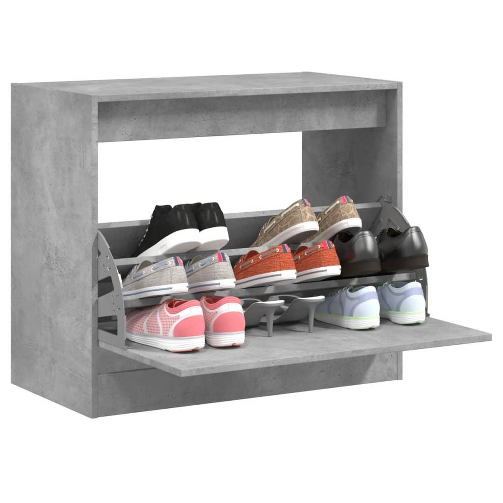 VIDAXL Armoire a chaussures gris beton 80x42x69 cm bois d'ingenierie