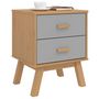 Voir la diapositive 5 : VIDAXL Table de chevet OLDEN gris et marron bois de pin solide