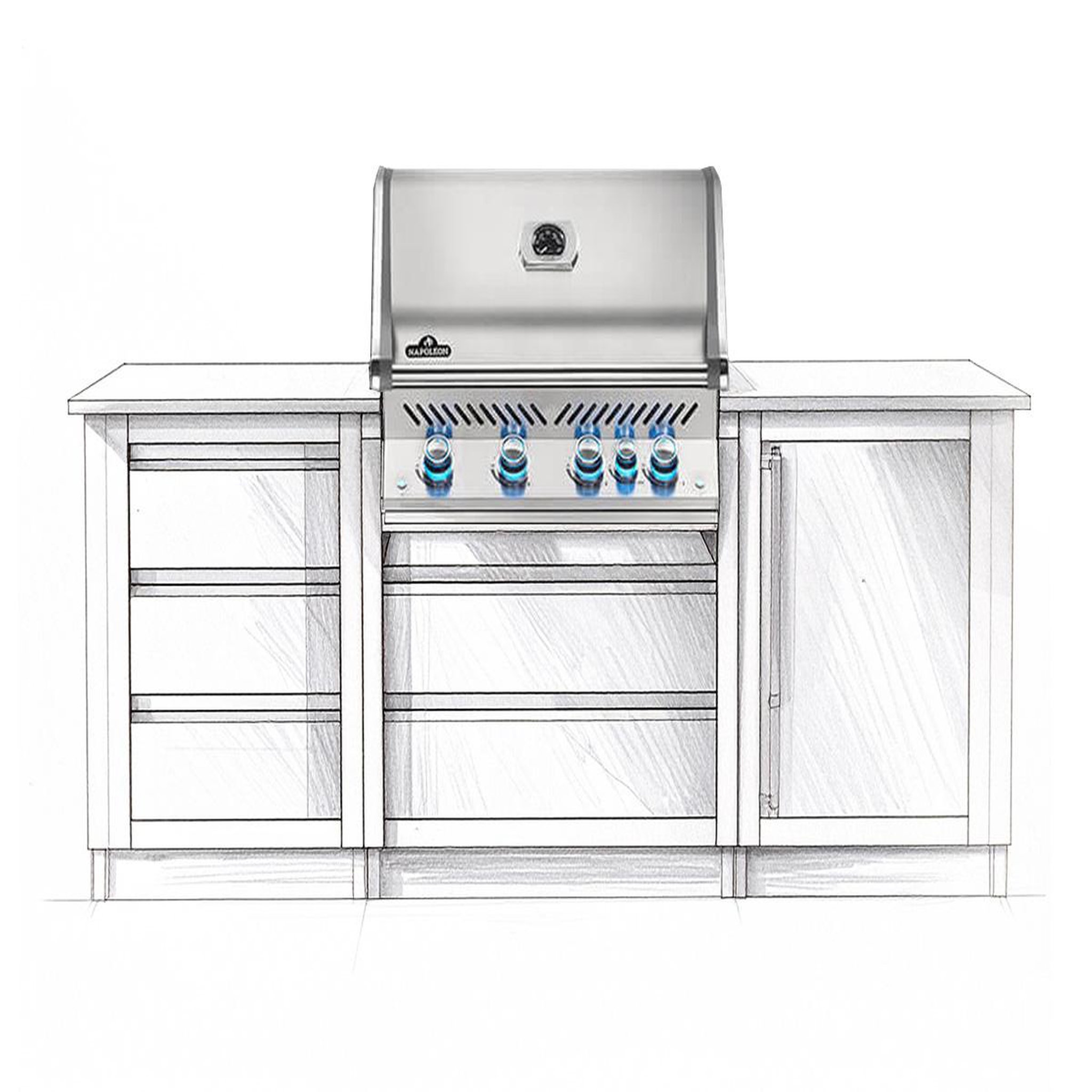 Voir la diapositive 3 : NAPOLEON Barbecue à gaz encastrable Prestige Pro 500 - Napoleon