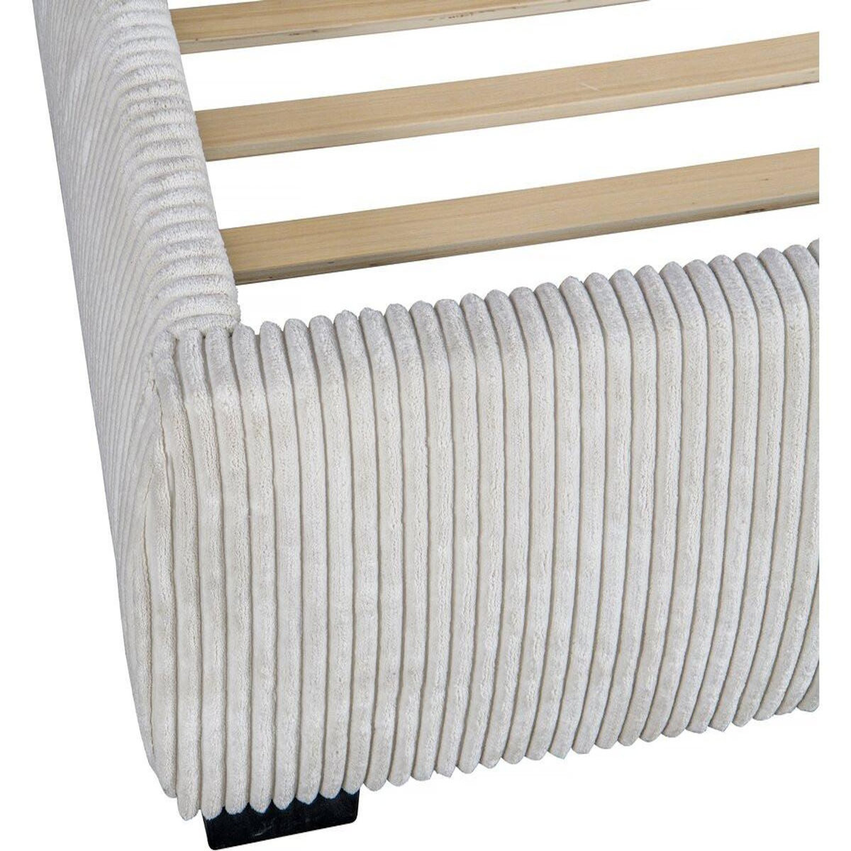 Habitat et Jardin Lit double en velours côtelé  Montana  - 180 x 200 cm - Beige