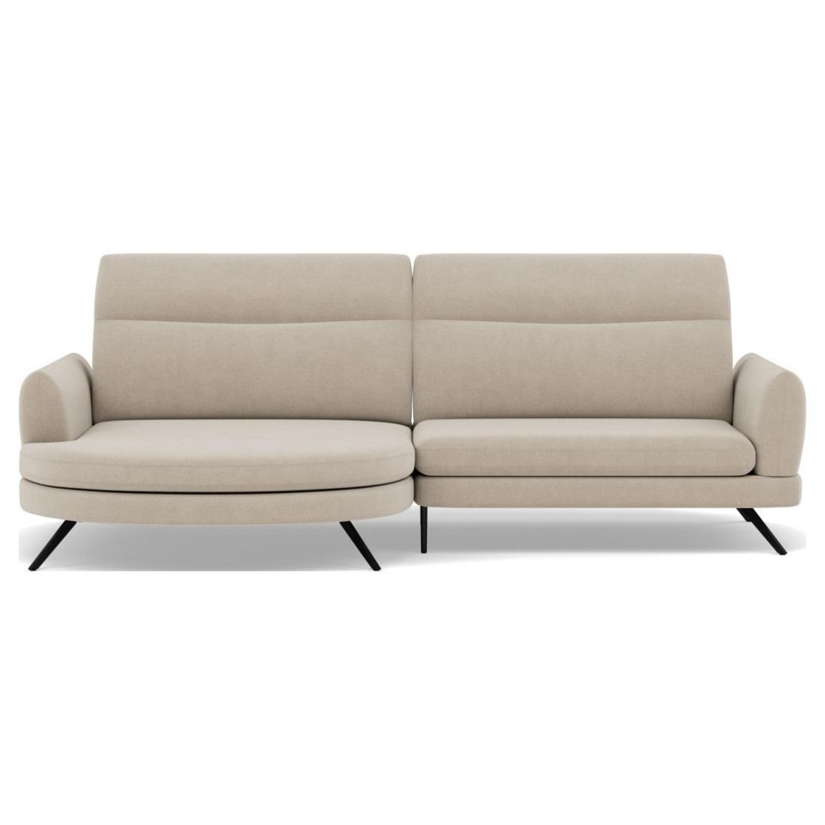 LISA DESIGN Terry - canapé d'angle gauche 4 places avec têtières réglables en tissu texturé