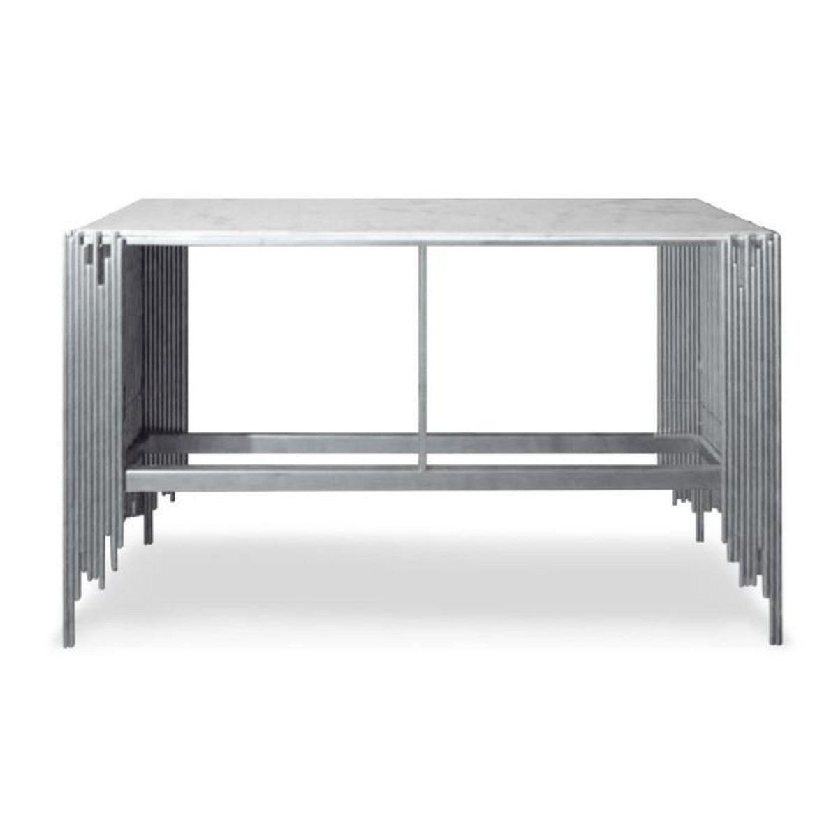 Paris Prix Console Design  Manala  152cm Blanc & Argent