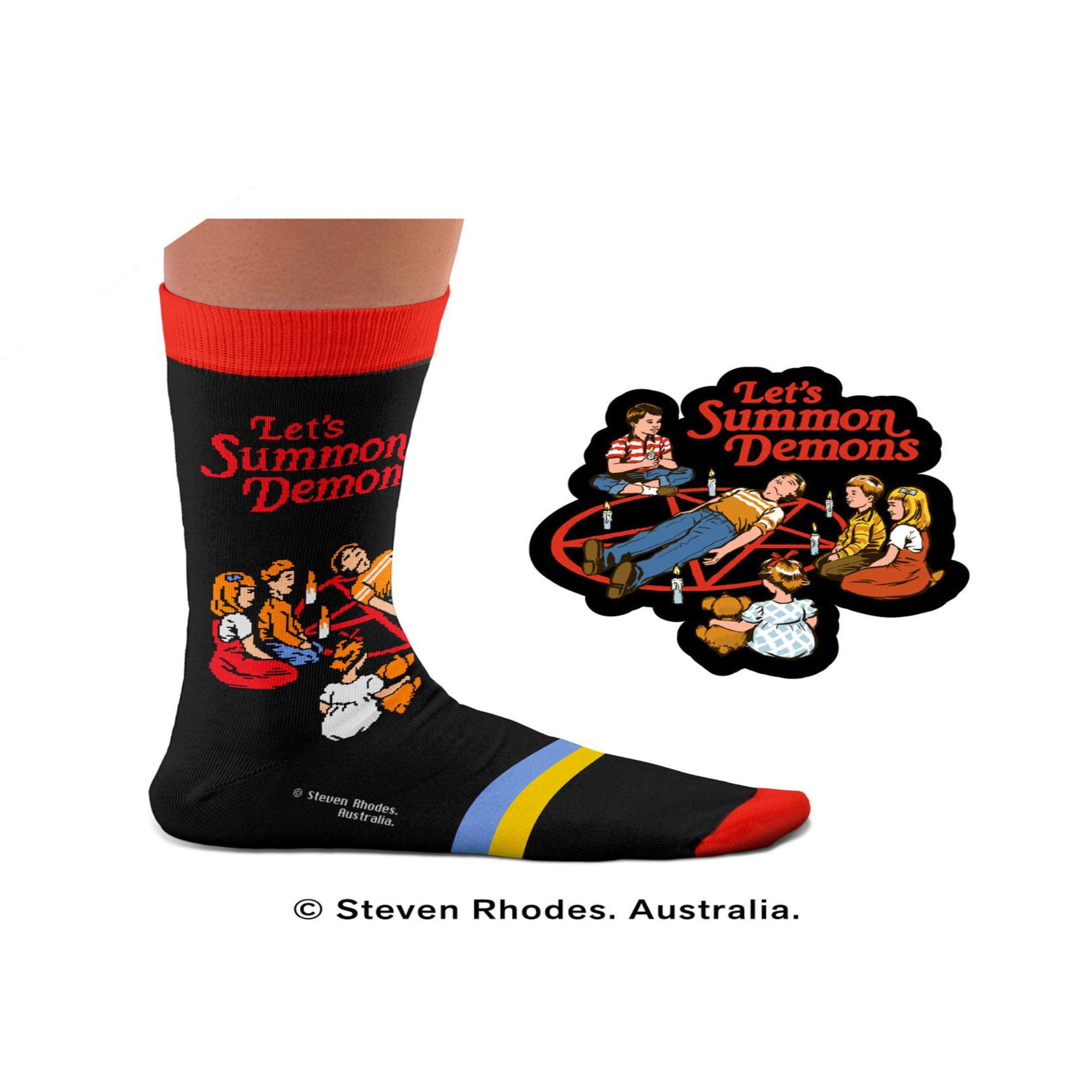 Voir la diapositive 2 : SOCK AFFAIRS Chaussettes let's summon demons, steven rhodes