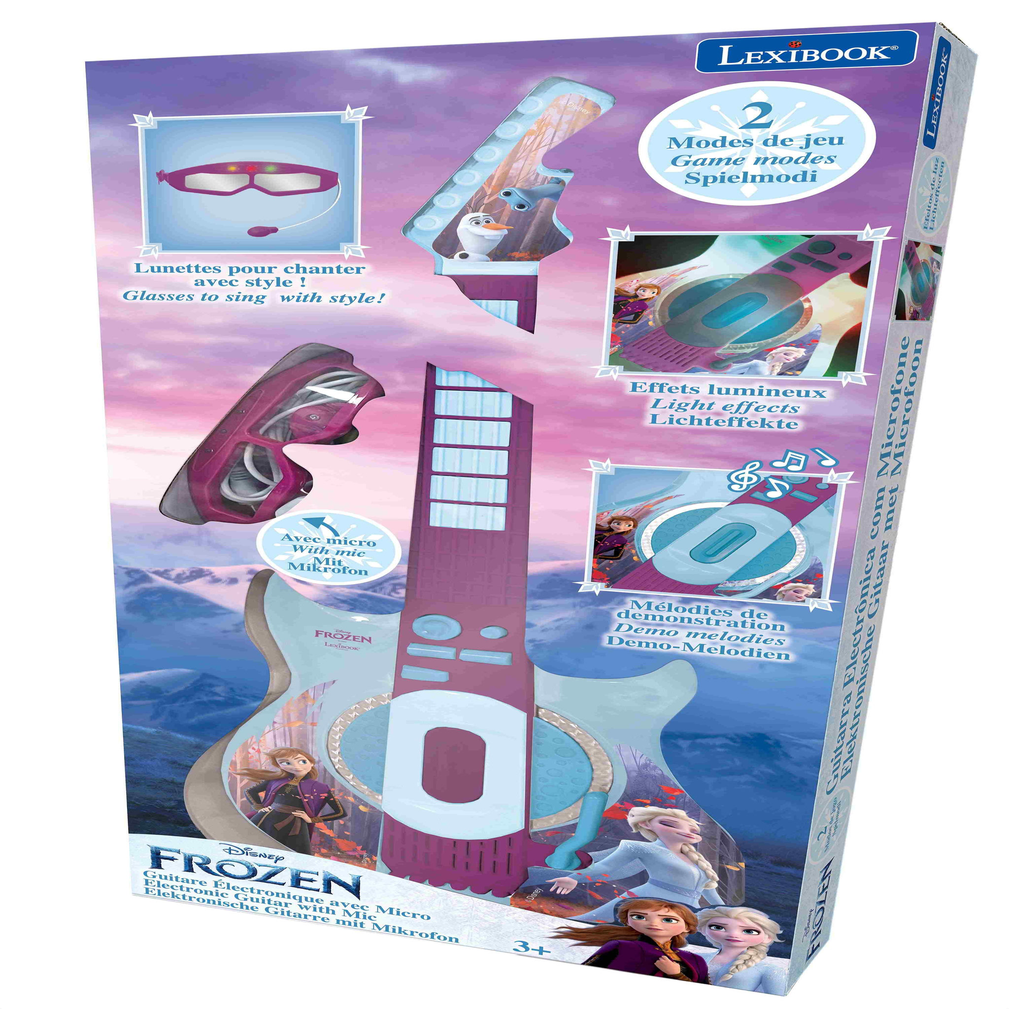 Voir la diapositive 4 : Lexibook Guitare Électronique Lumineuse avec lunettes et micro Reine des Neiges