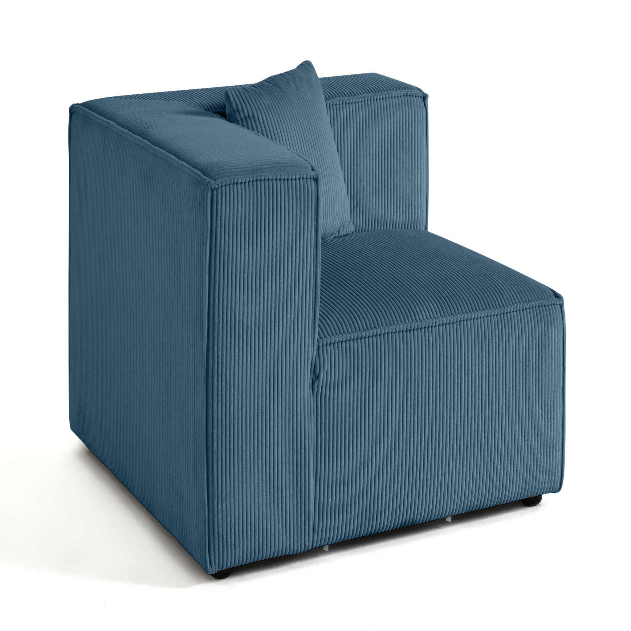 Voir la diapositive 3 : BEST MOBILIER Arty - module d'assise d'angle réversible - en velours côtelé