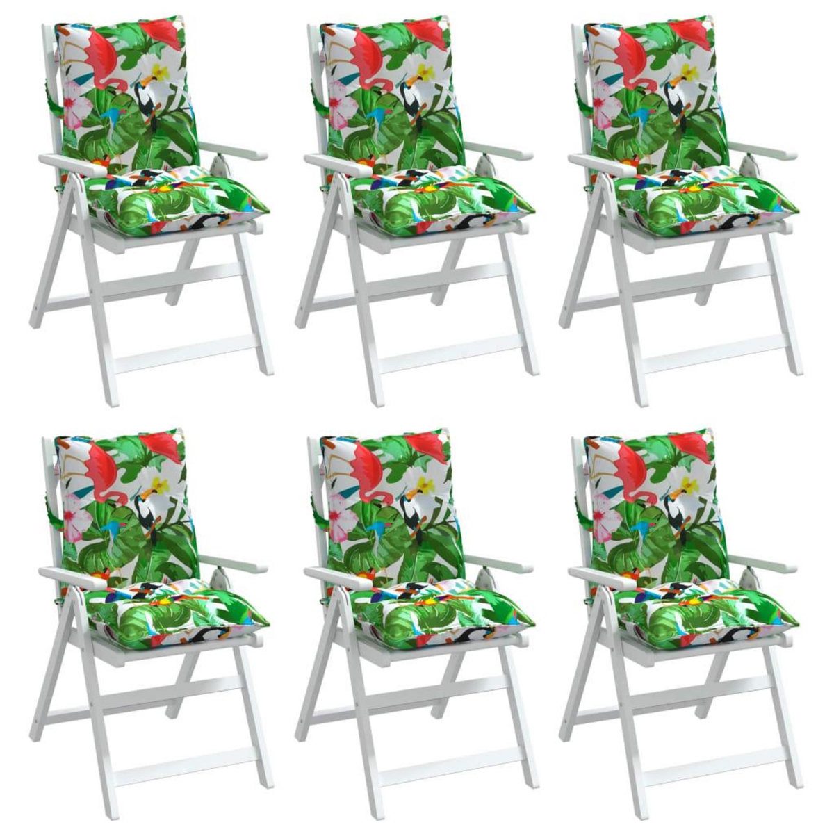 VIDAXL Coussins de chaise a dossier bas lot de 6 multicolore