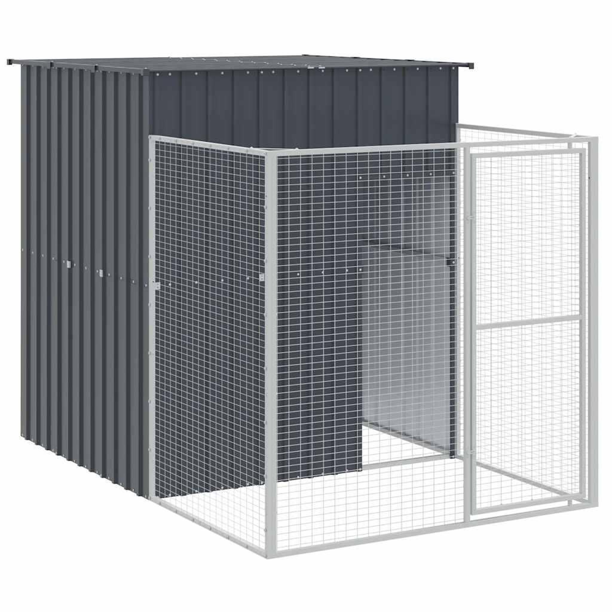 Voir la diapositive 2 : VIDAXL Niche pour chien avec cour anthracite 165x251x181 cm