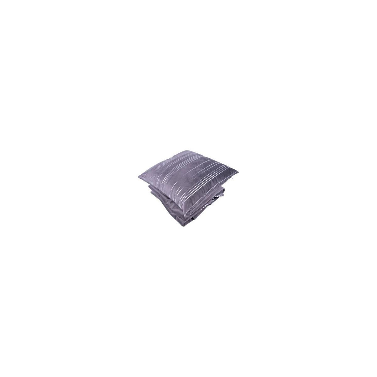 Paris Prix Ensemble Coussin & Plaid  Prisma III  130x170cm Gris