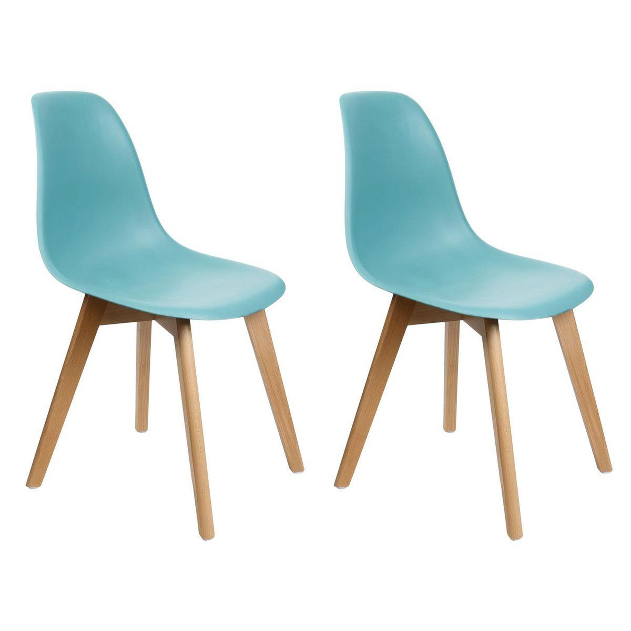 The Home Deco Factory Lot de 2 chaises scandinave  coquil  82cm bleu