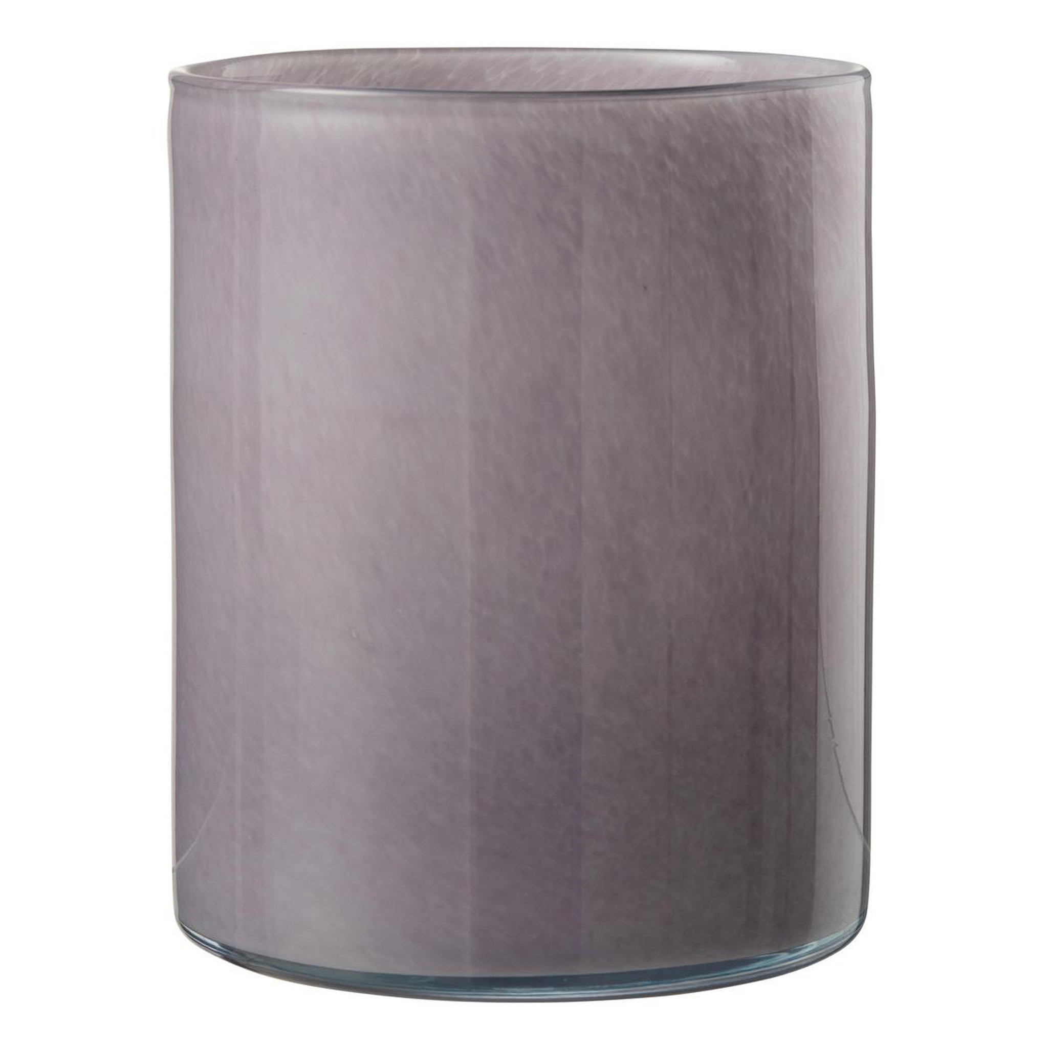 J-LINE Photophore design en verre  jade  18cm mauve