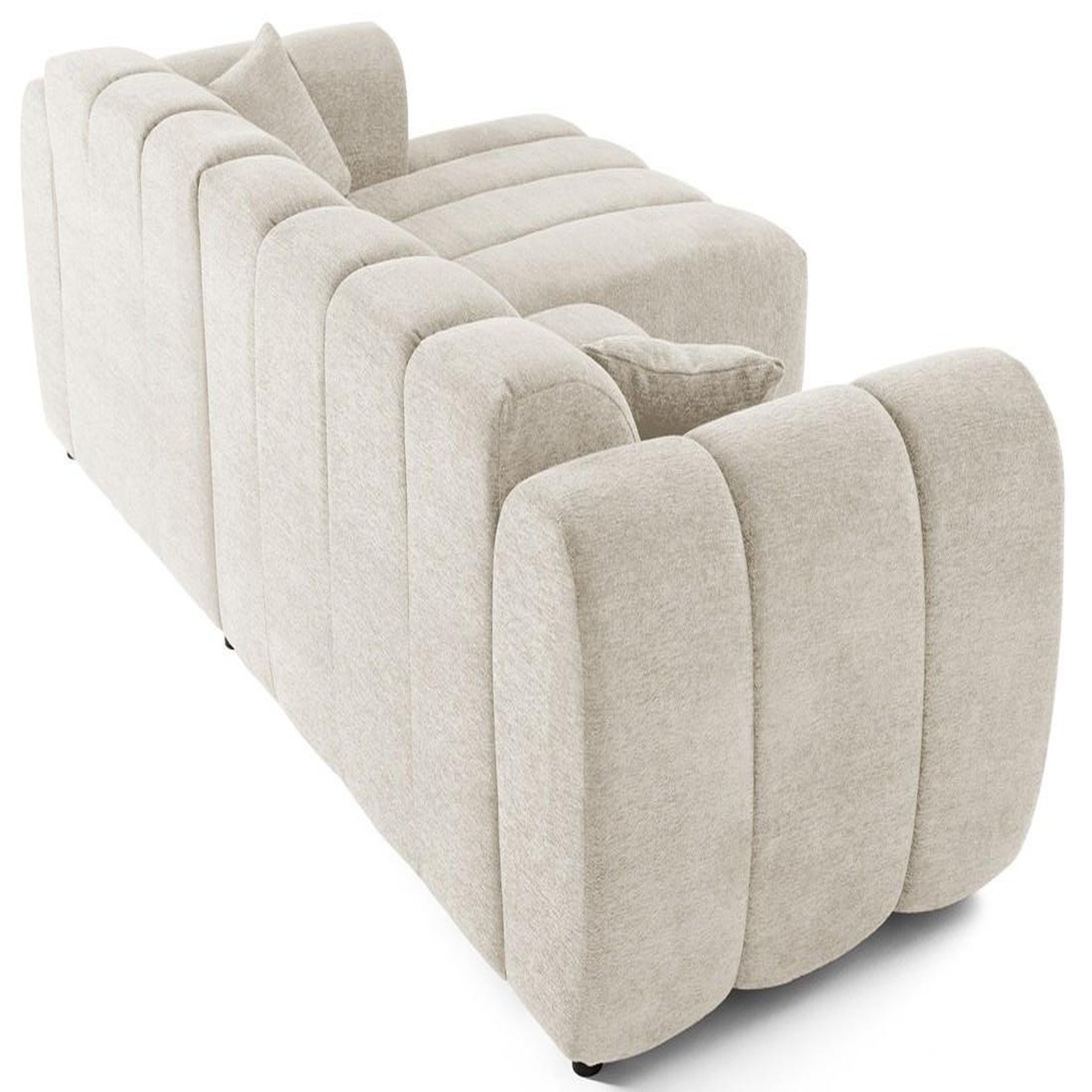 Voir la diapositive 4 : LISA DESIGN Curtis - canapé d'angle droit 4 places en tissu texturé