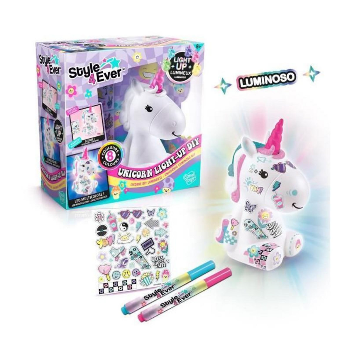 Canal Toys Canal Toys Style 4 Ever - Licorne Y2K DIY Lumineuse a décorer - Edition Collector - Loisirs Créatifs pour Enfant - OFG 293