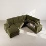 Voir la diapositive 3 : BEST MOBILIER Lorie - canapé panoramique d'angle droit 7 places convertible en velours côtelé grosse côte avec coffre