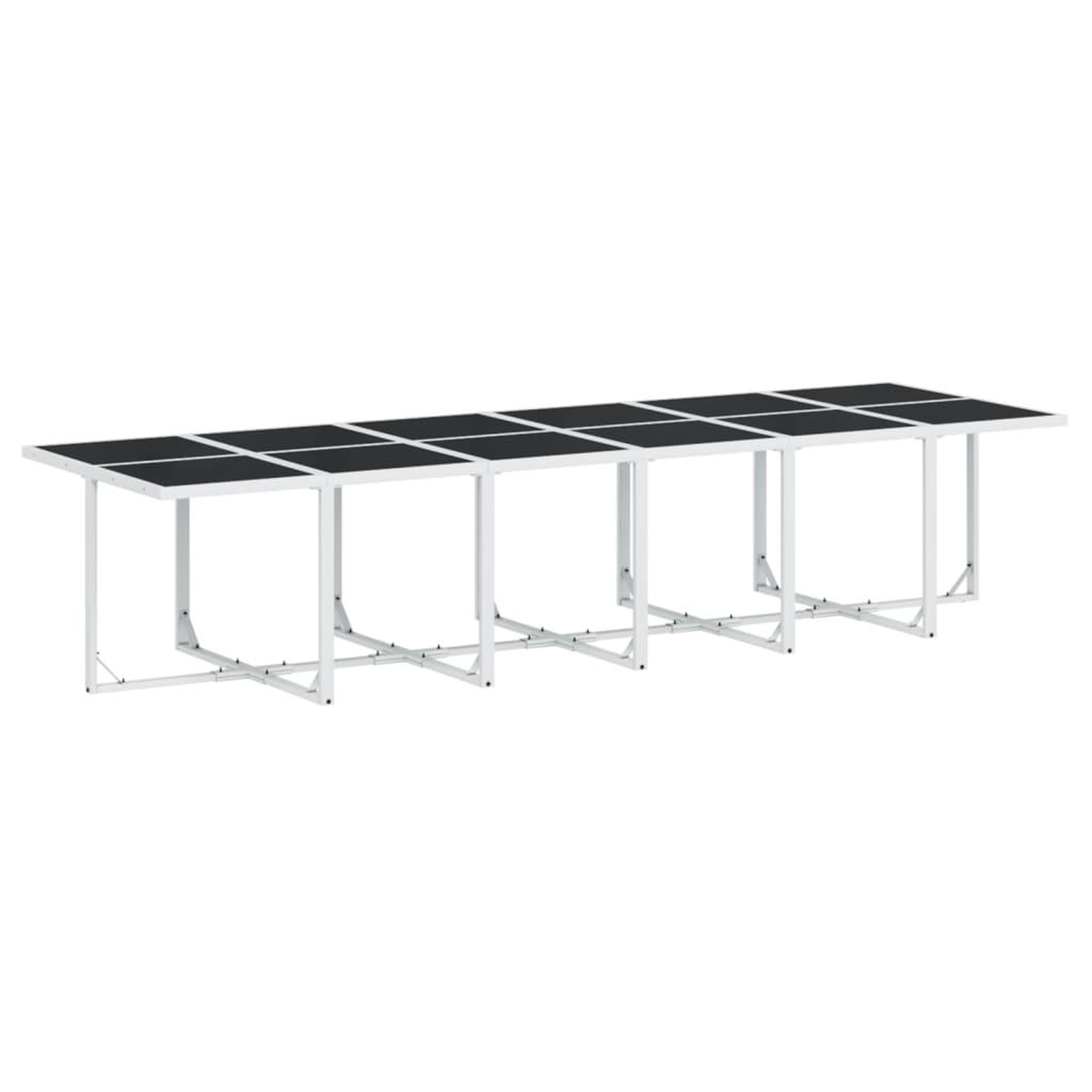 Voir la diapositive 3 : VIDAXL Ensemble a manger de jardin avec coussins 17pcs blanc textilene