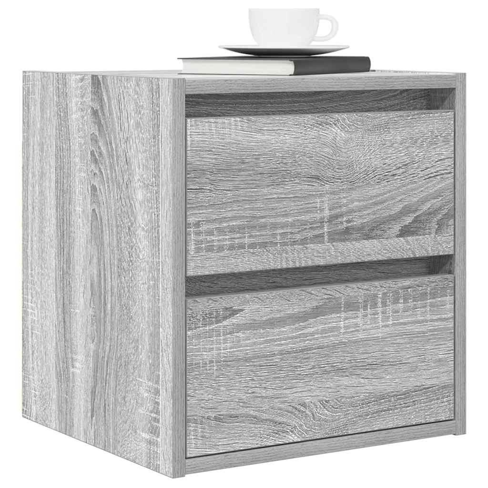 Voir la diapositive 4 : VIDAXL Table de chevet murale sonoma gris 38x34x40 cm