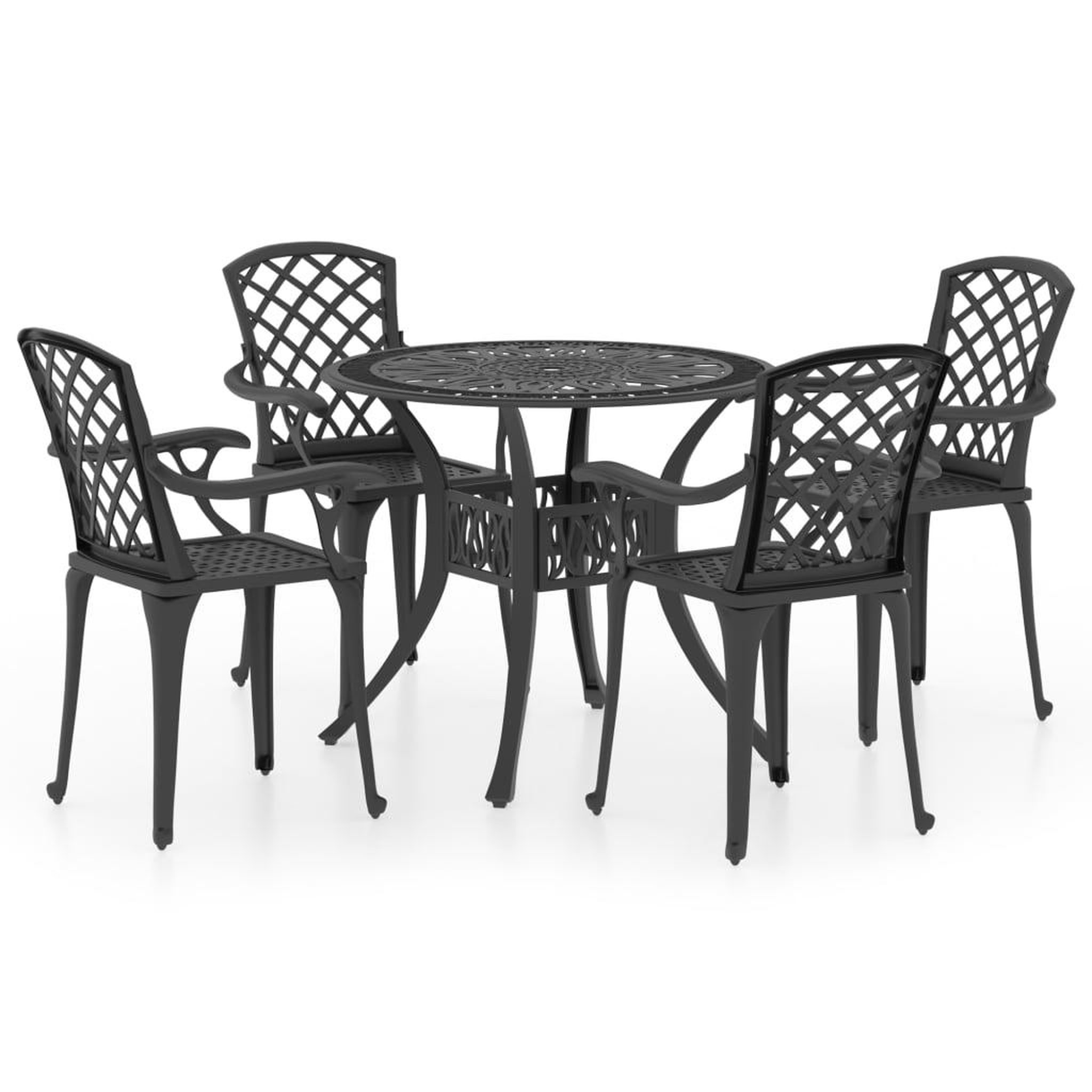 Voir la diapositive 2 : VIDAXL Ensemble de bistro 5 pcs Aluminium coule Noir