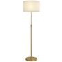 Voir la diapositive 1 : HOMCOM Lampadaire style néo-rétro métal doré abat jour lin beige H.133-168 cm réglable avec télécommande