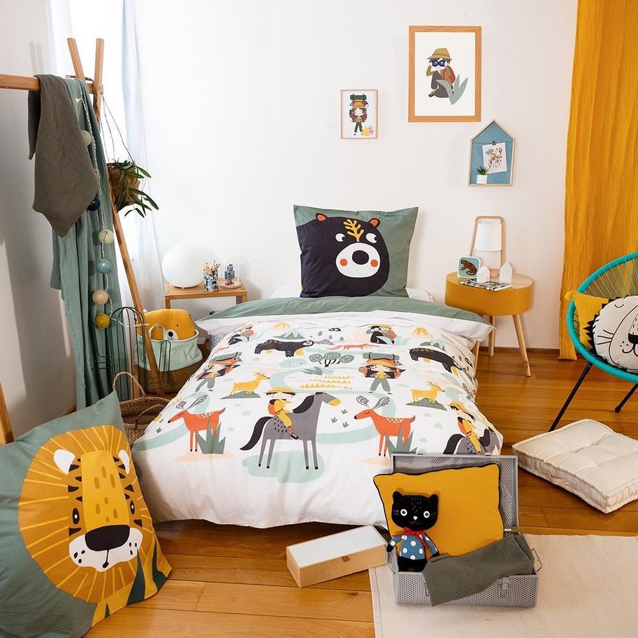 Voir la diapositive 6 : COTE DECO Housse de couette 140x200 Promenade + taie coton adouci 57 fils