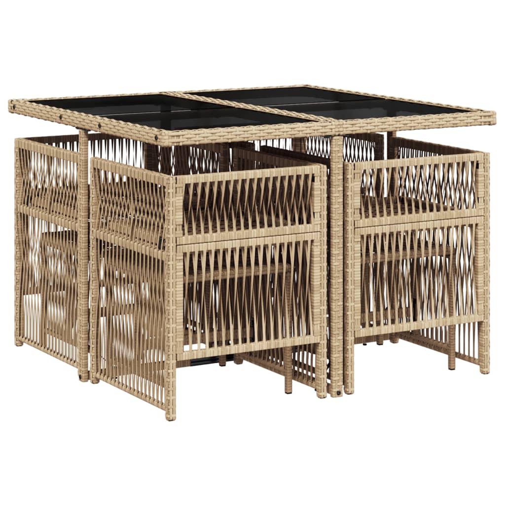 Voir la diapositive 3 : VIDAXL Ensemble a manger de jardin et coussins 9 pcs melange beige