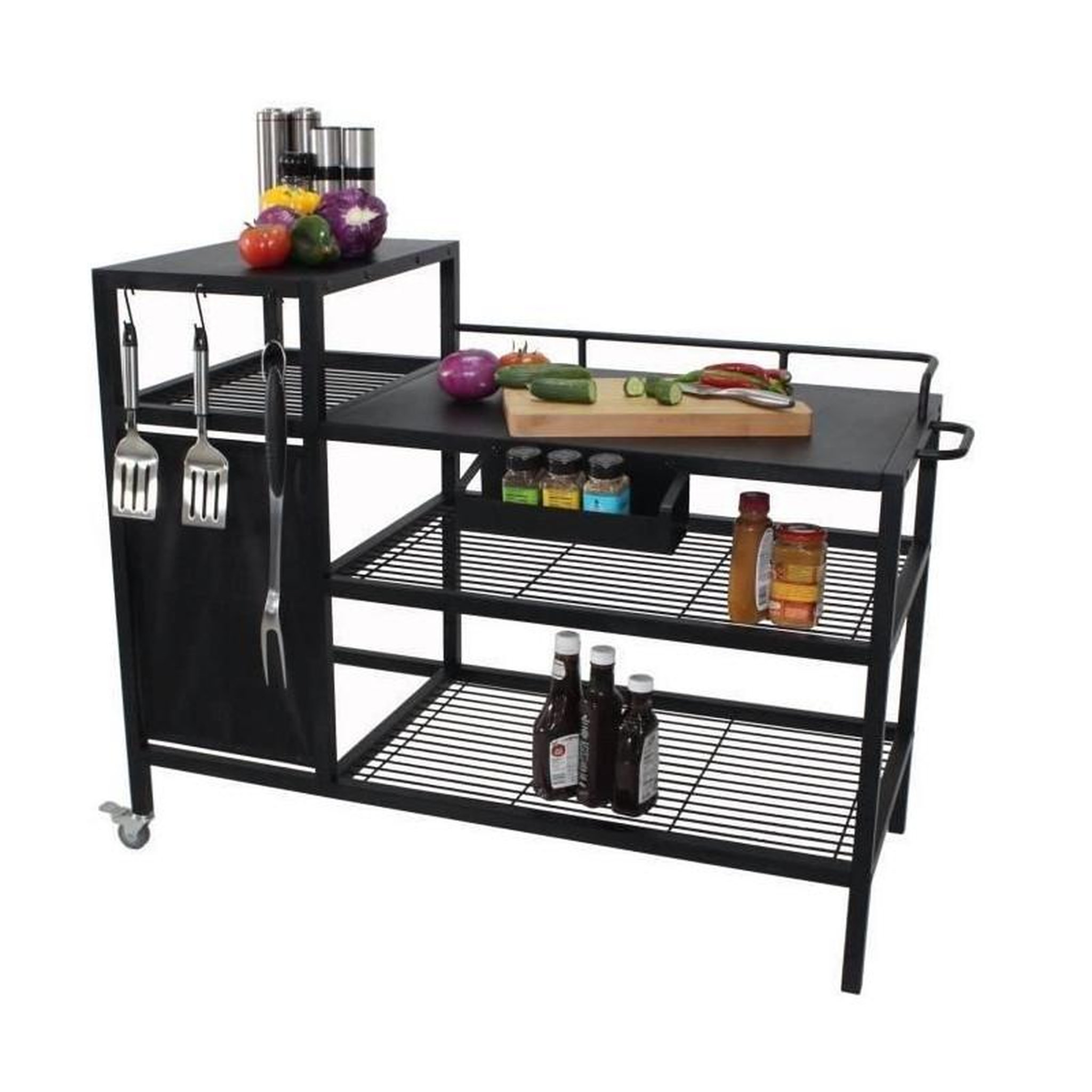 Voir la diapositive 2 : brasero Chariot pour Plancha - Acier Noir