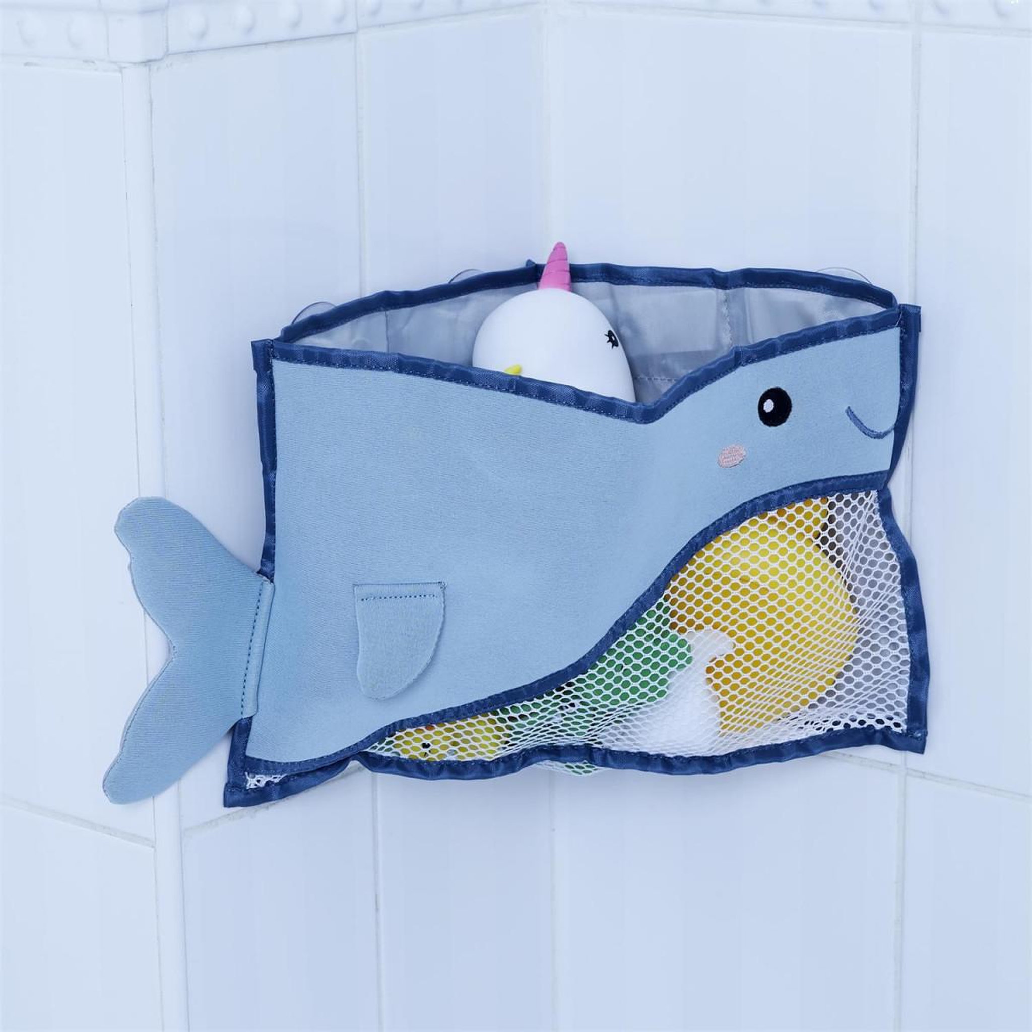 Voir la diapositive 3 : Tom & Zoé Sac Jouets de Bain Bébé  Baleine  36cm Bleu