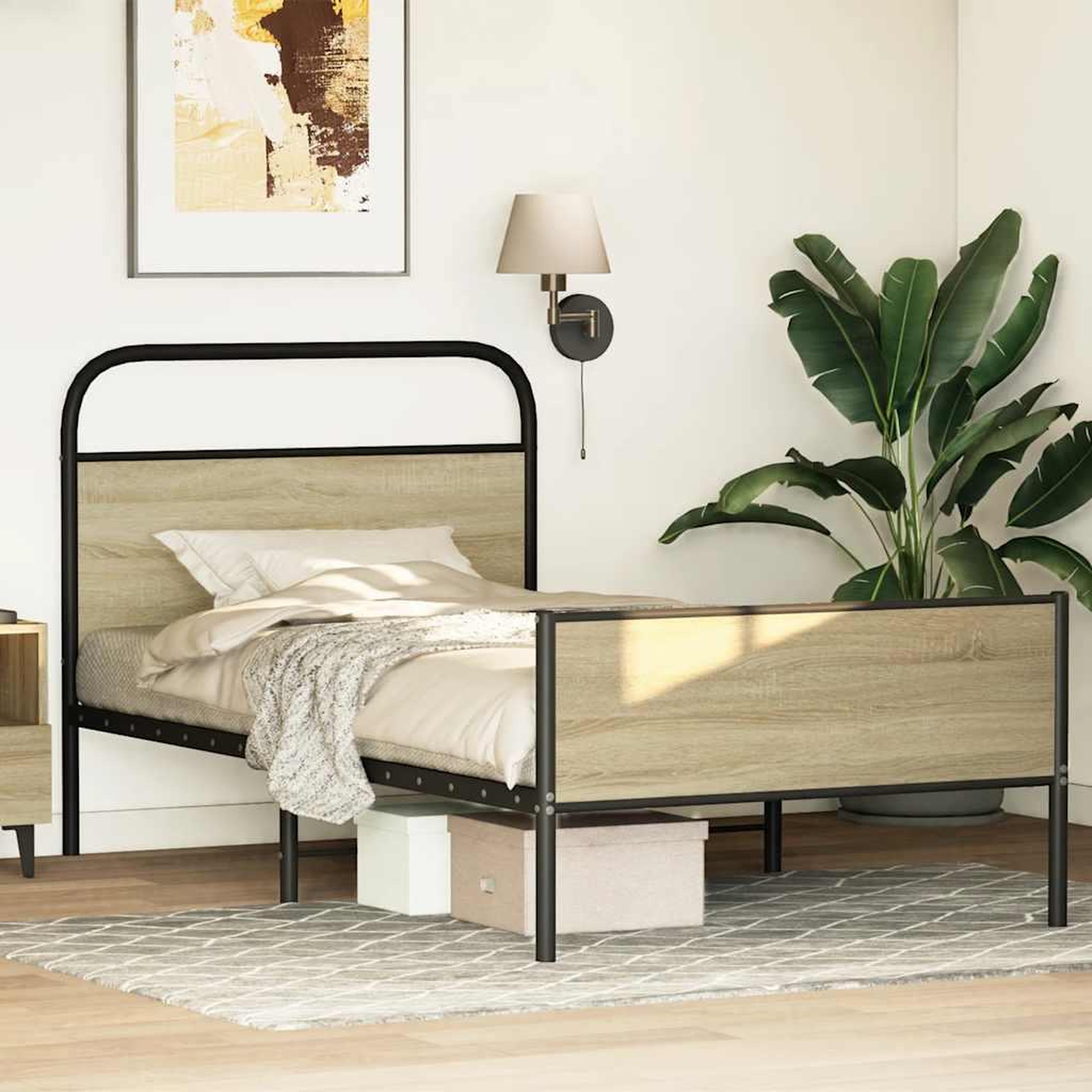 Voir la diapositive 4 : VIDAXL Cadre de lit sans matelas 90x190cm chene sonoma bois ingenierie