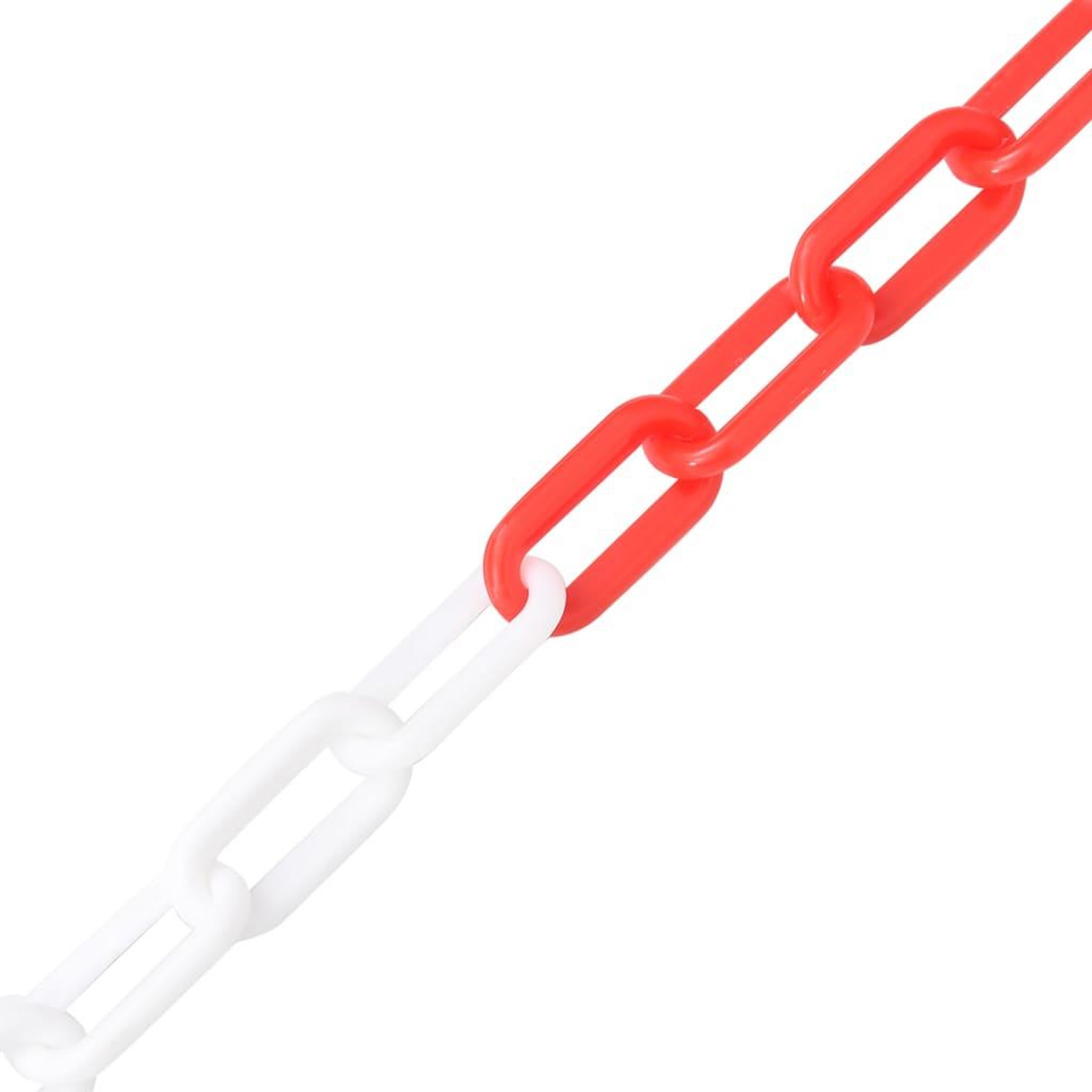Voir la diapositive 2 : VIDAXL Chaîne d'avertissement Rouge et blanc 30 m Ø8 mm Plastique
