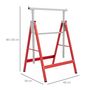 Voir la diapositive 3 : HOMCOM Lot de 2 tréteaux pliables télescopiques hauteur réglable 80-130 cm rouge