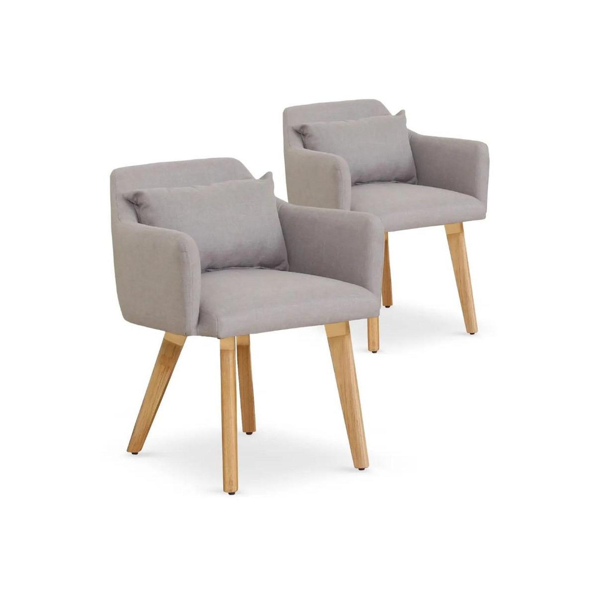 Voir la diapositive 1 : Paris Prix Lot de 2 Fauteuils Scandinave  Alan  70cm Beige