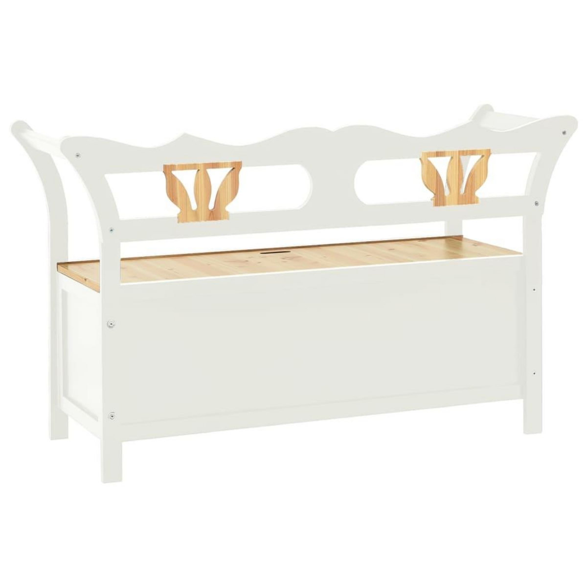 VIDAXL Banc Blanc 107x45x75,5 cm Bois de sapin solide