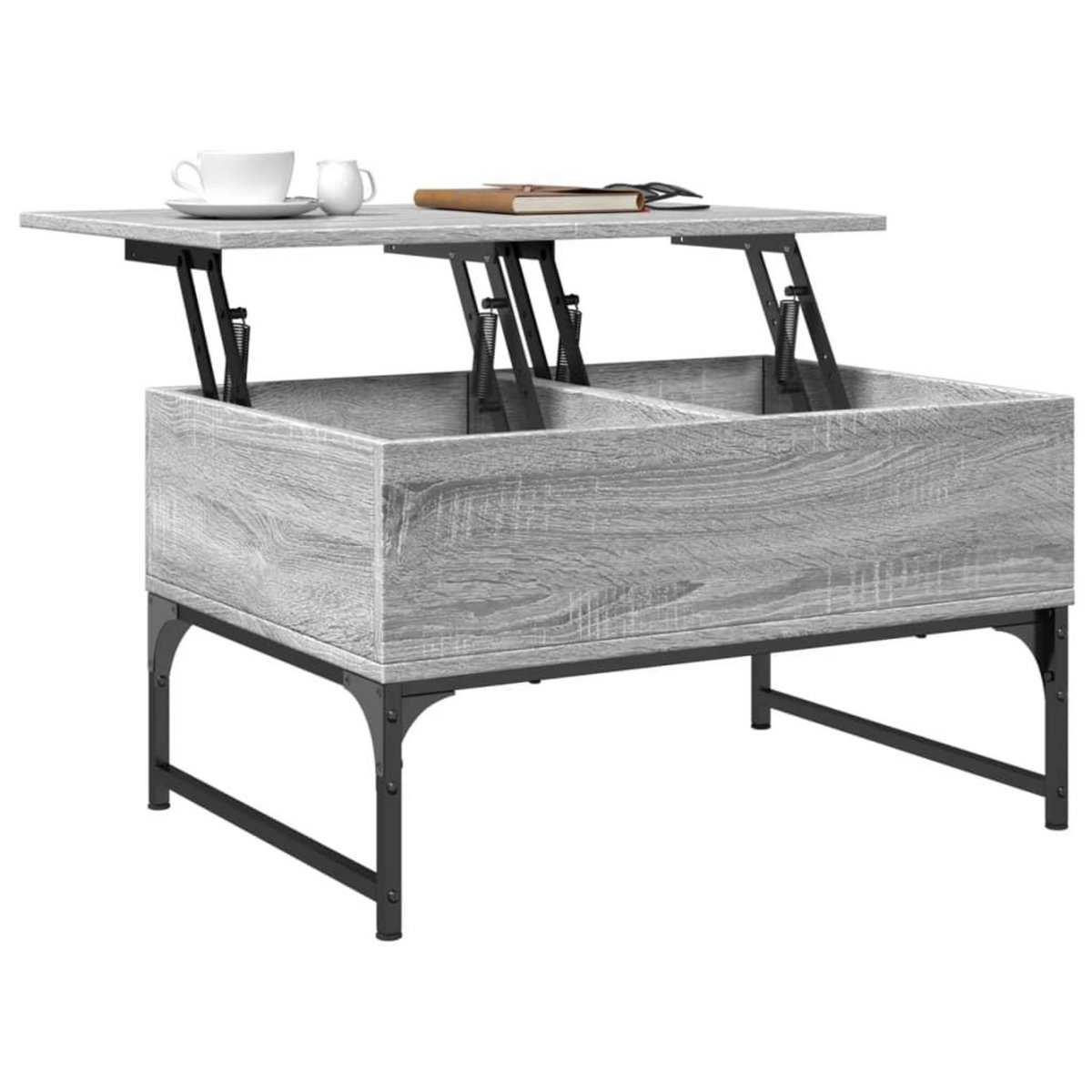 VIDAXL Table basse sonoma gris 70x50x40 cm bois d'ingenierie et metal