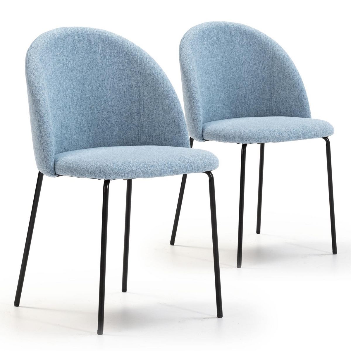 VS VENTA-STOCK Pack 2 chaises Salle à Manger tapissées Kenia Bleu, 43 cm x 47cm x 78,5 cm