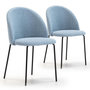 Voir la diapositive 1 : VS VENTA-STOCK Pack 2 chaises Salle à Manger tapissées Kenia Bleu, 43 cm x 47cm x 78,5 cm