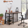 Voir la diapositive 5 : VS VENTA-STOCK Bureau Colón Noir,Table pour PC, 2 Rayons, Style Industriel, 110 cm Longueur